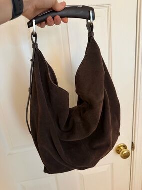 Parfois Classic Brown Suede Hobo Bag